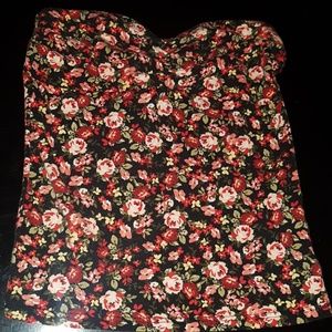 Strapless Floral Top